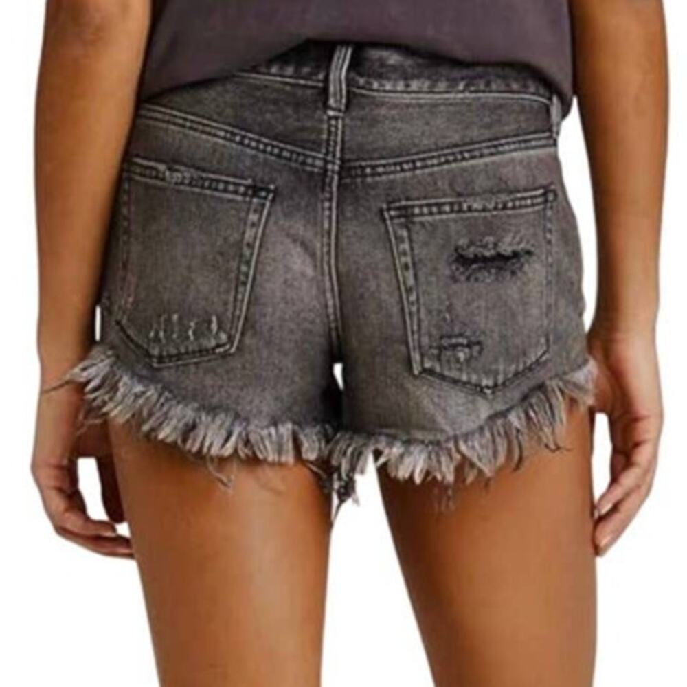 We the Free button fly jean shorts distressed cut offs 31 SH2 2584